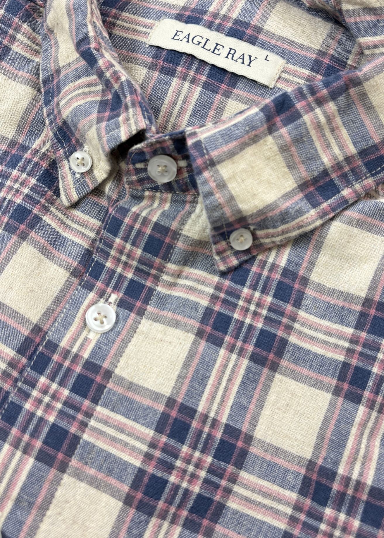 Indigo Rose Check Linen Blend Shirt