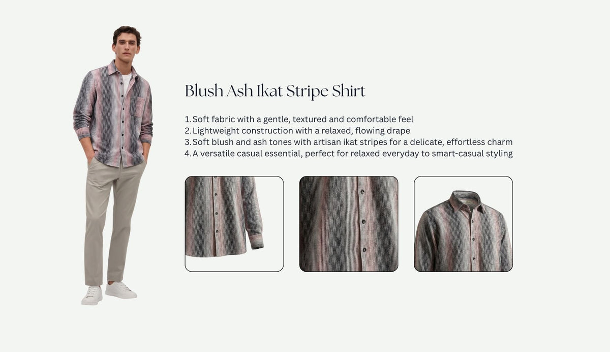 Blush Ash Ikat Stripe Shirt