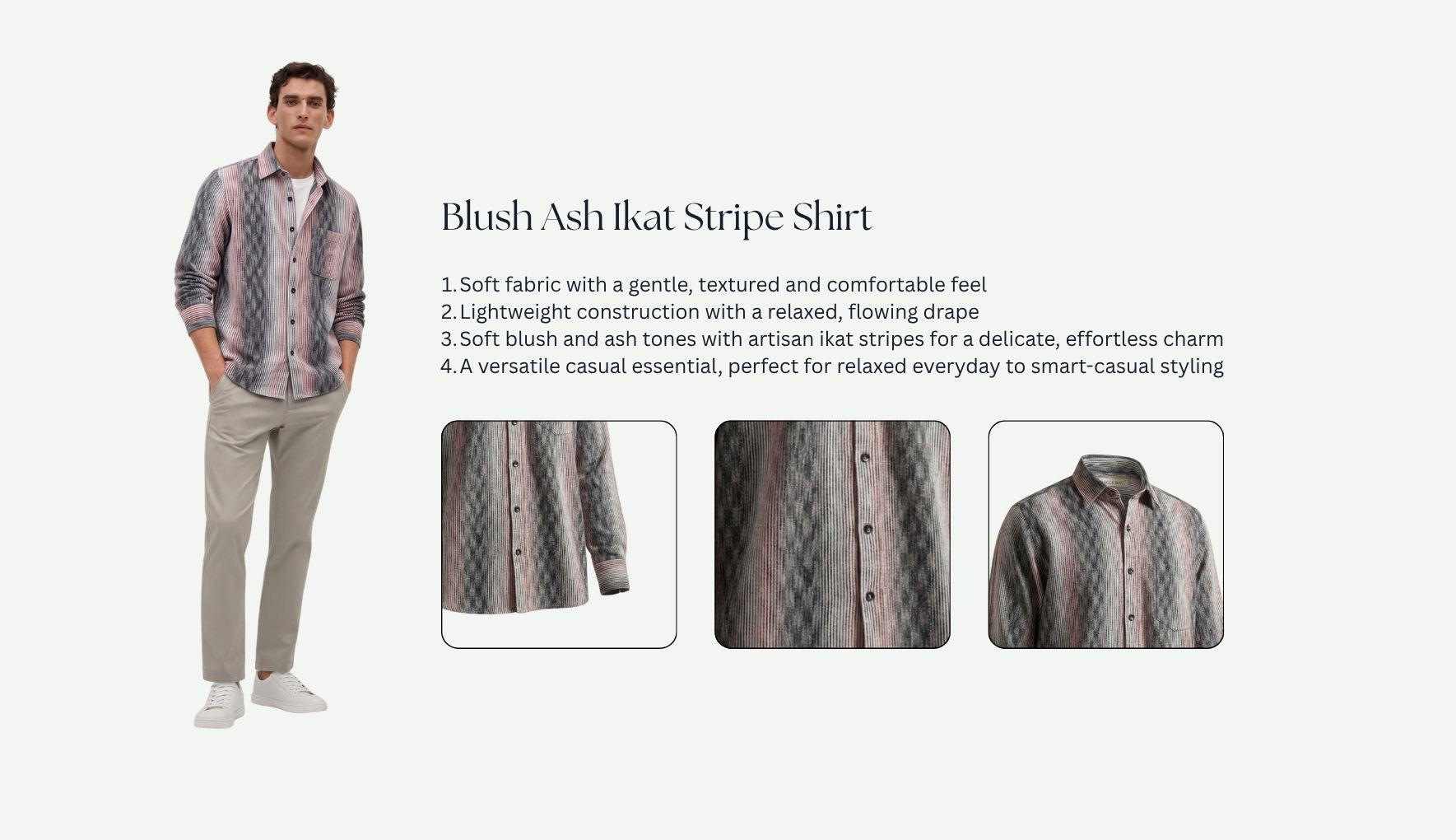 Blush Ash Ikat Stripe Shirt
