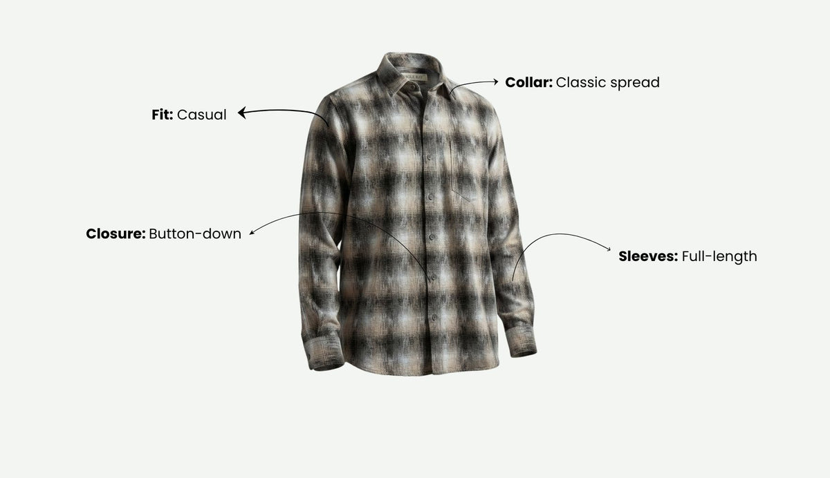 Earth Brown Shadow Check Shirt