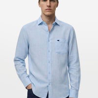Pale Aqua Lyocell Linen Shirt