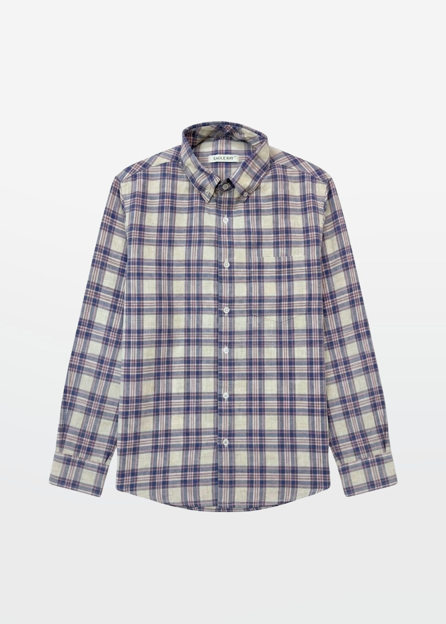 Indigo Rose Check Linen Blend Shirt