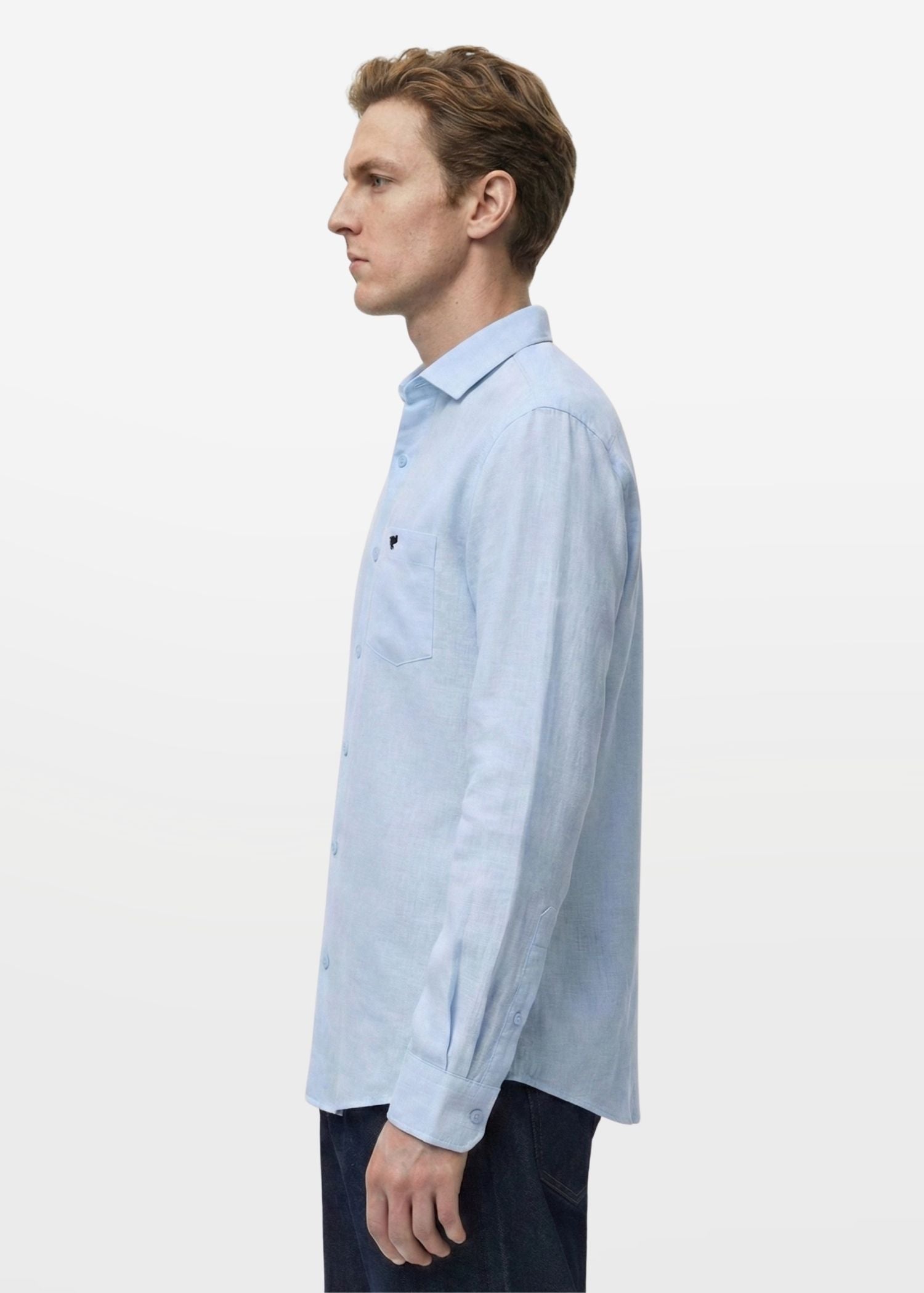Pale Aqua Lyocell Linen Shirt