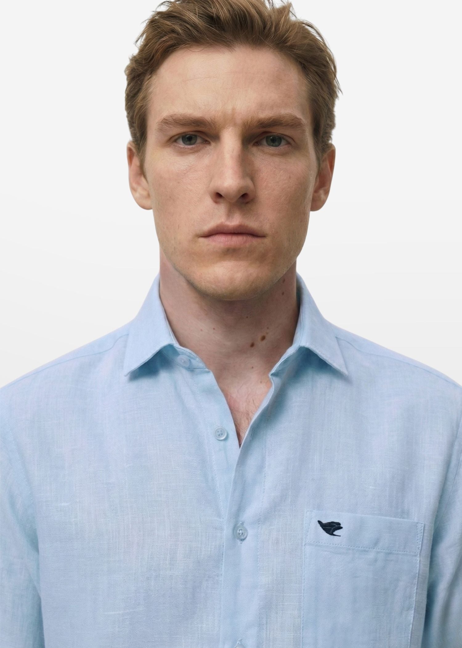 Pale Aqua Lyocell Linen Shirt