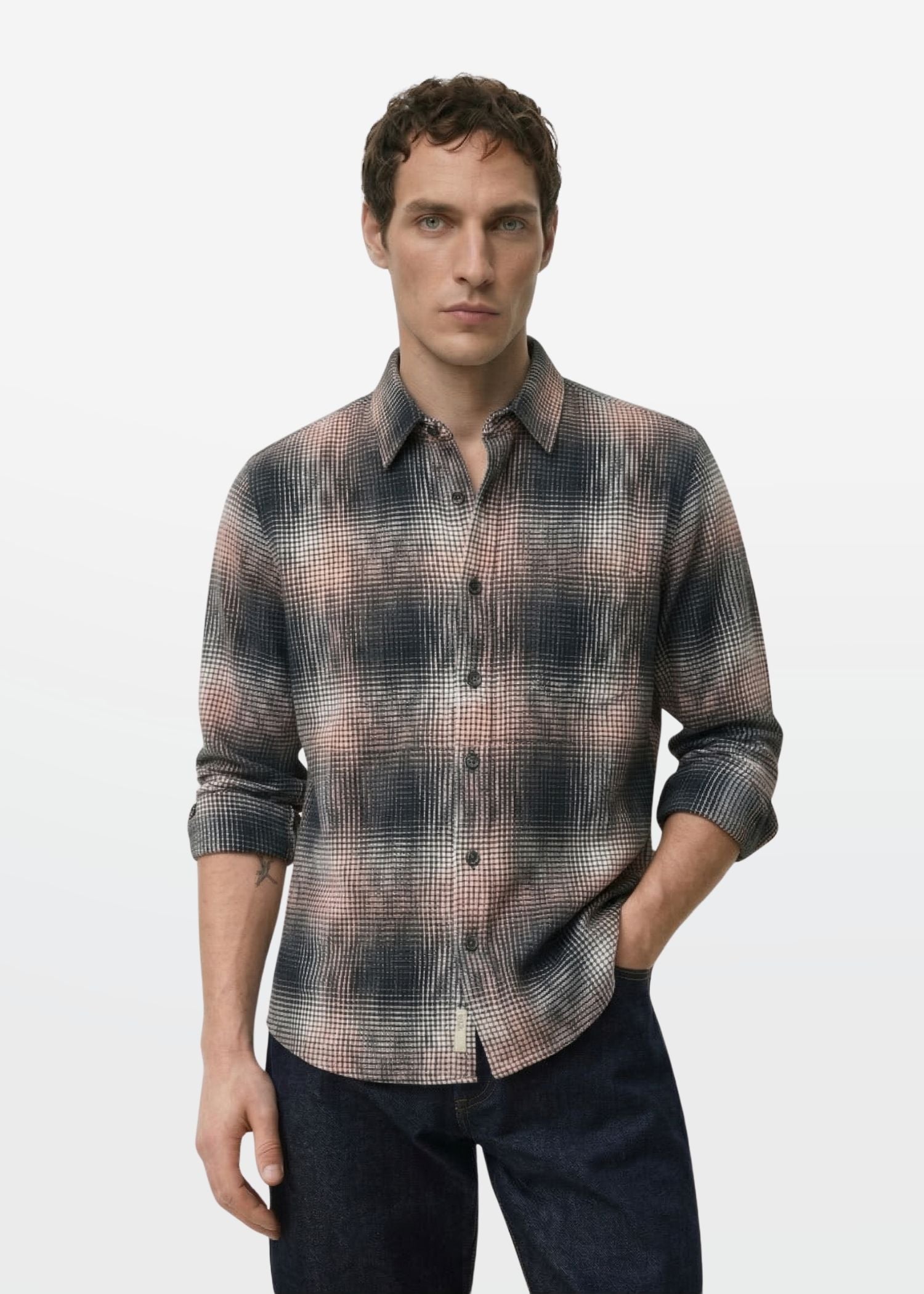 Dusty Rose Shadow Check Shirt