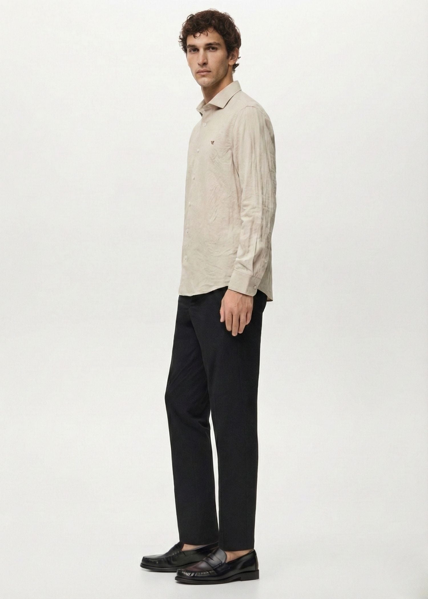 Soft Amber Crushed Cotton Shirt