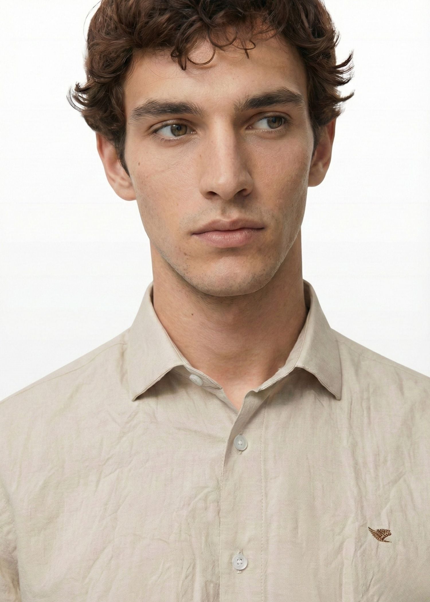 Soft Amber Crushed Cotton Shirt