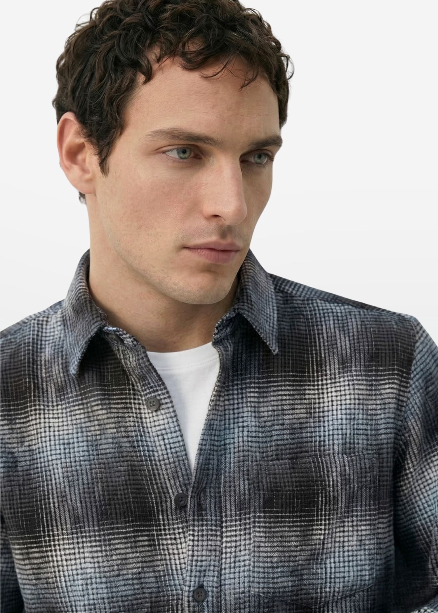 Steel Blue Shadow Check Shirt
