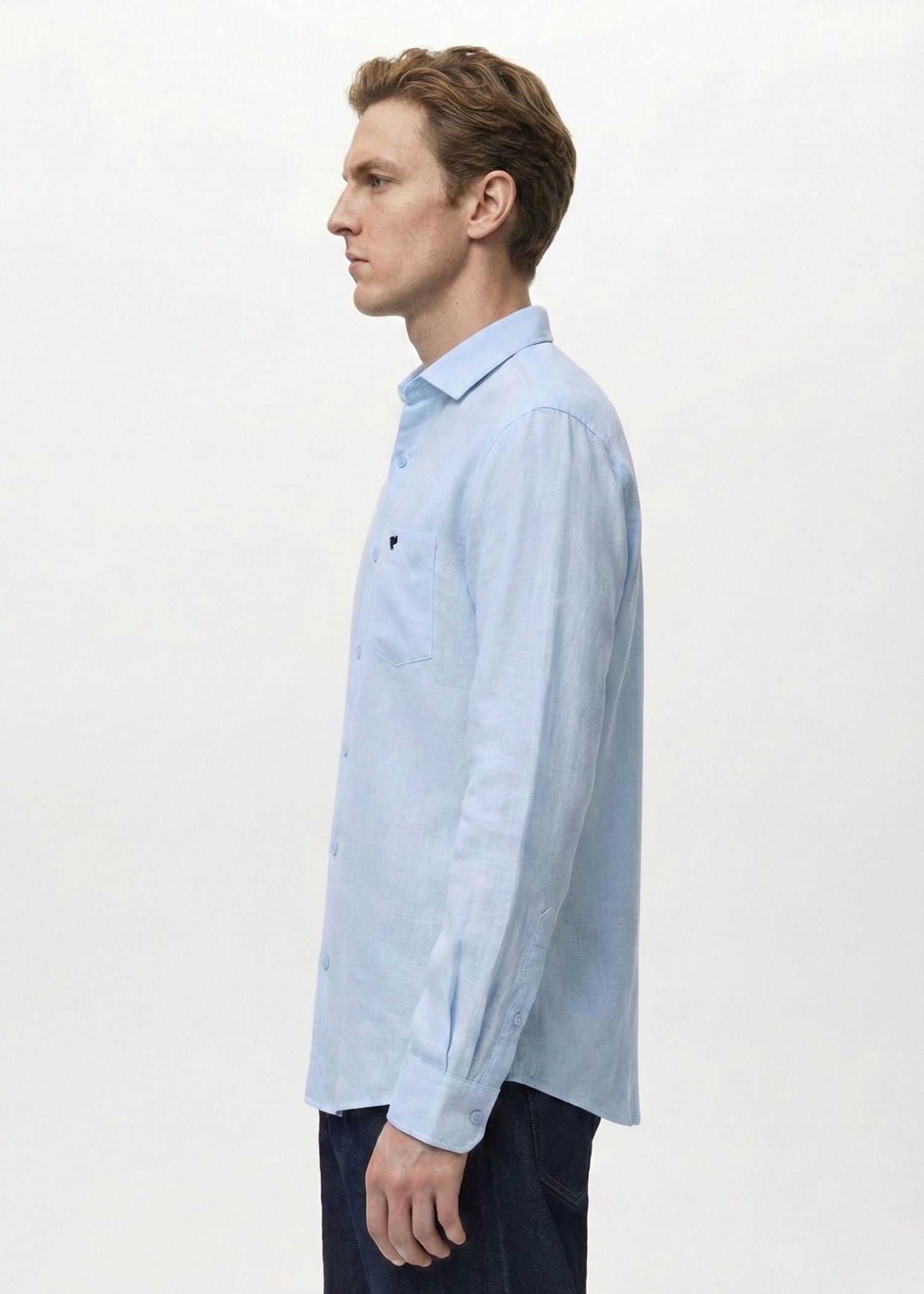 Pale Aqua Lyocell Linen Shirt