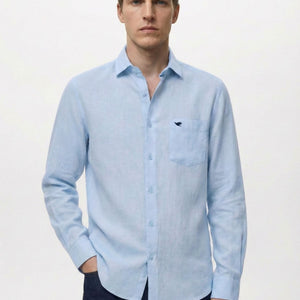 Pale Aqua Lyocell Linen Shirt
