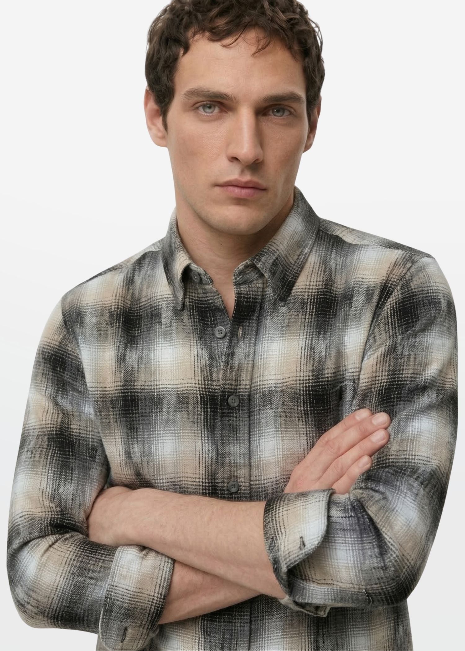 Earth Brown Shadow Check Shirt