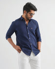 Rhino Blue Lyocell Linen Shirt