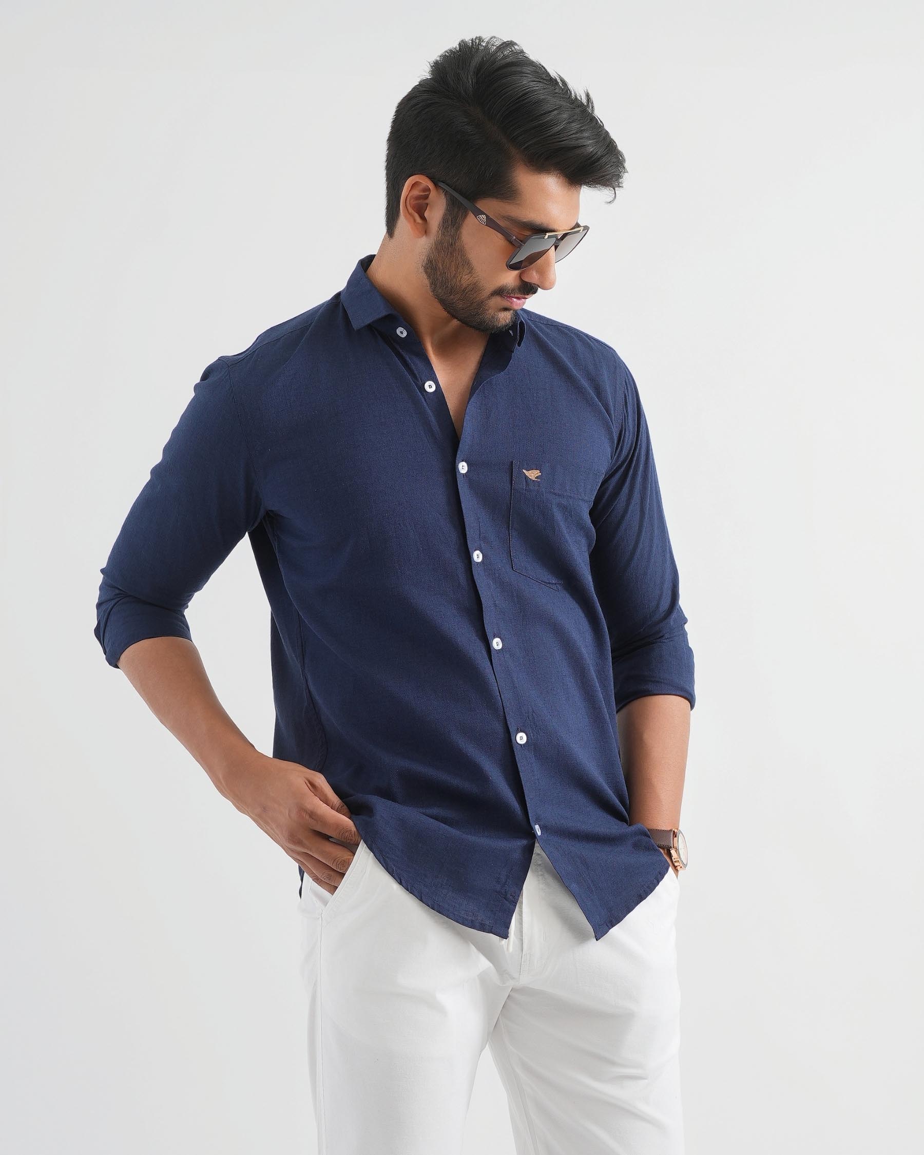 Rhino Blue Lyocell Linen Shirt