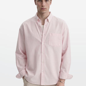 Relaxed Fit Blush Pink Pinstripe Shirt