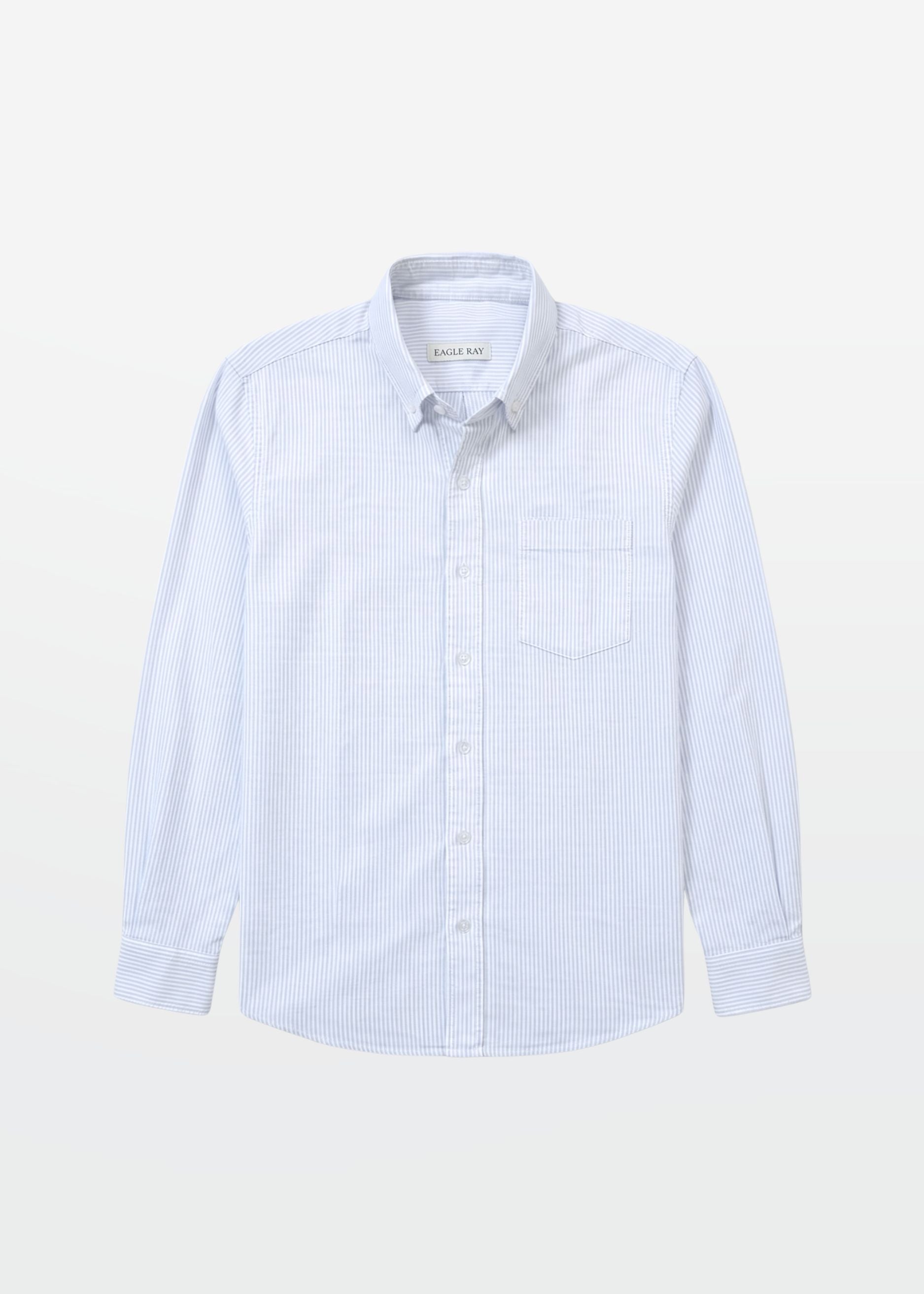 Relaxed Fit Sky Blue Pinstripe Shirt