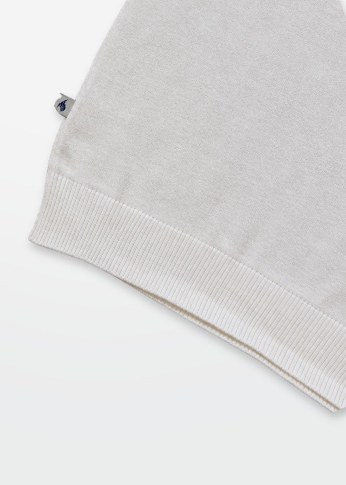 White Green Contrast Collar Knit Polo