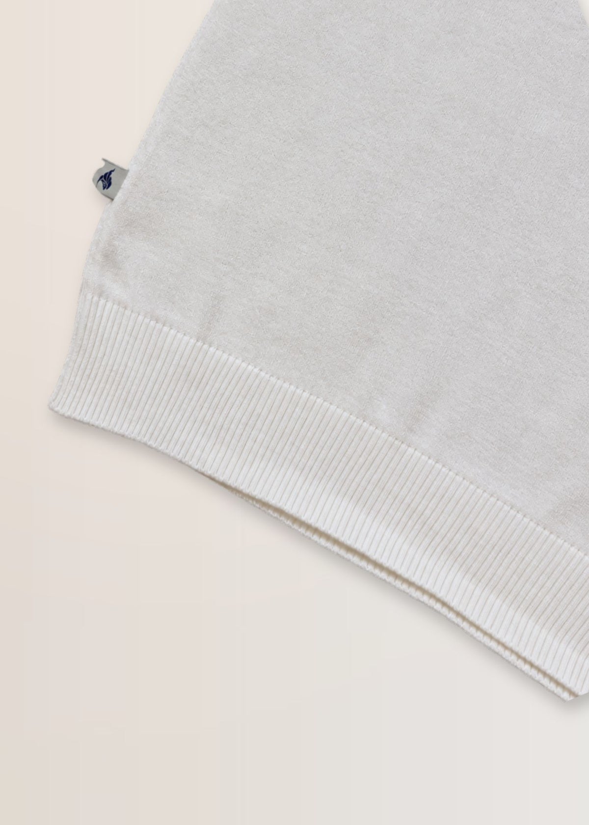 White Green Contrast Collar Knit Polo — Men's Knit Polo India | Eagle Ray