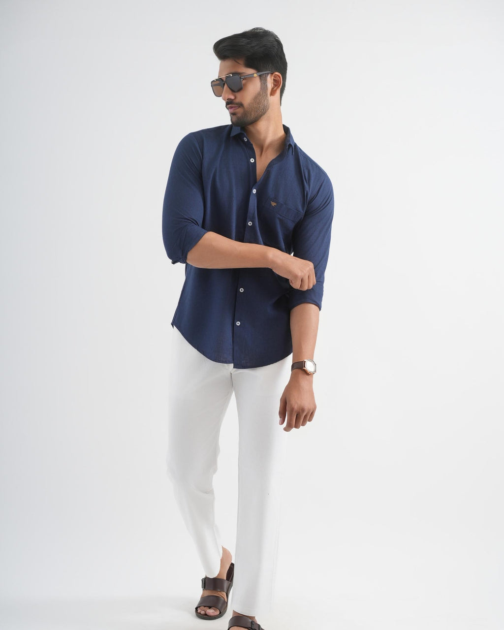 Rhino Blue Lyocell Linen Shirt
