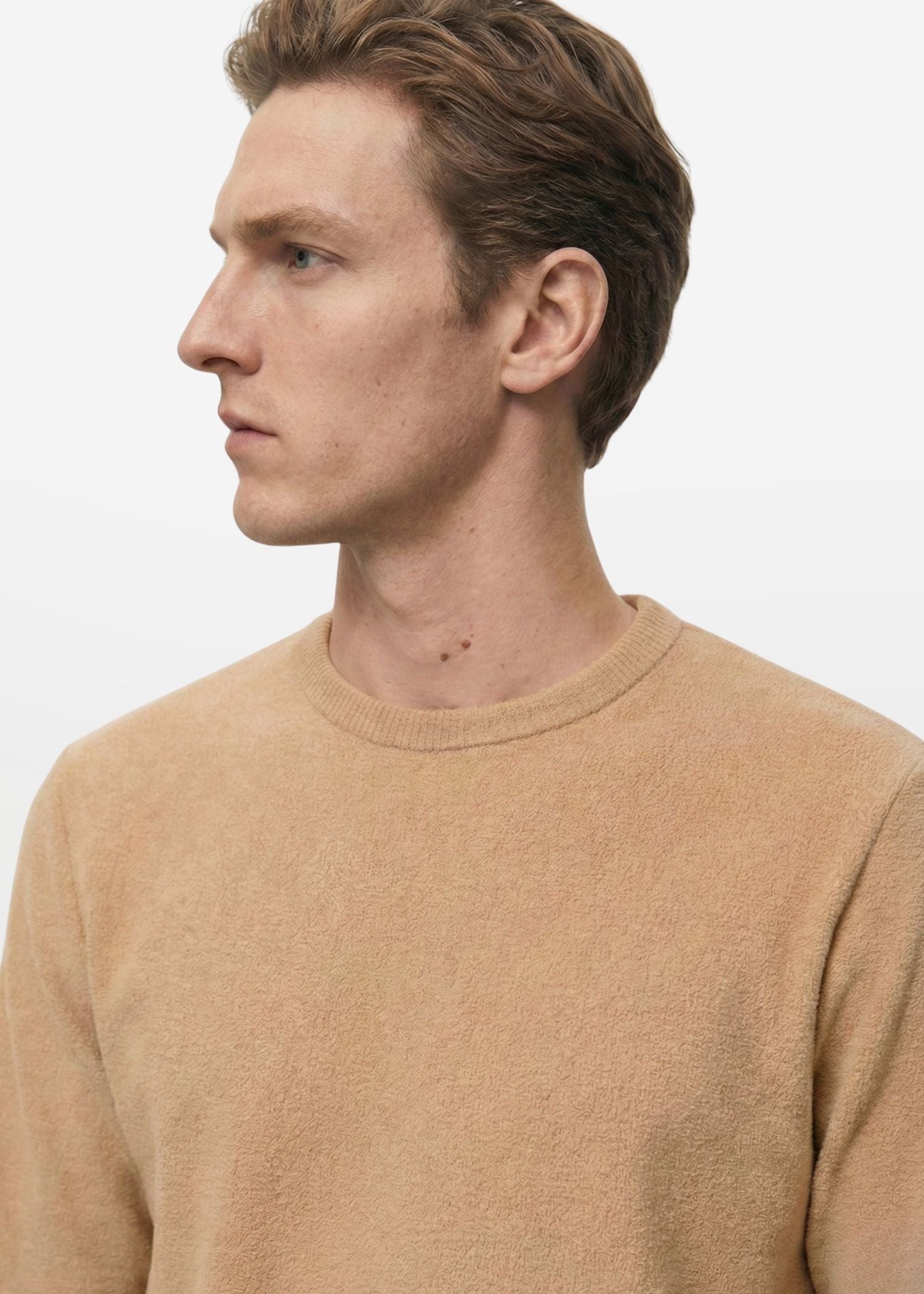 Abyss Pullover in Warm Ivory — Men's Slim Fit Knit Pullover | Eagle Ray