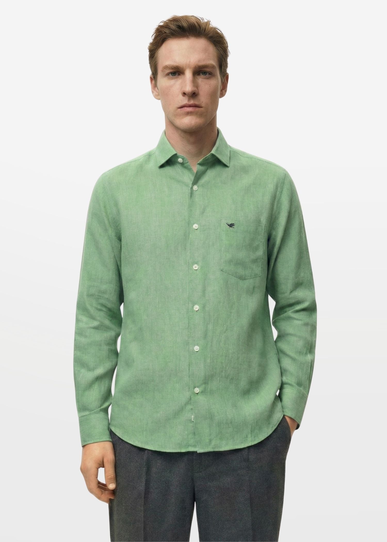 Cactus Green Lyocell Linen Shirt