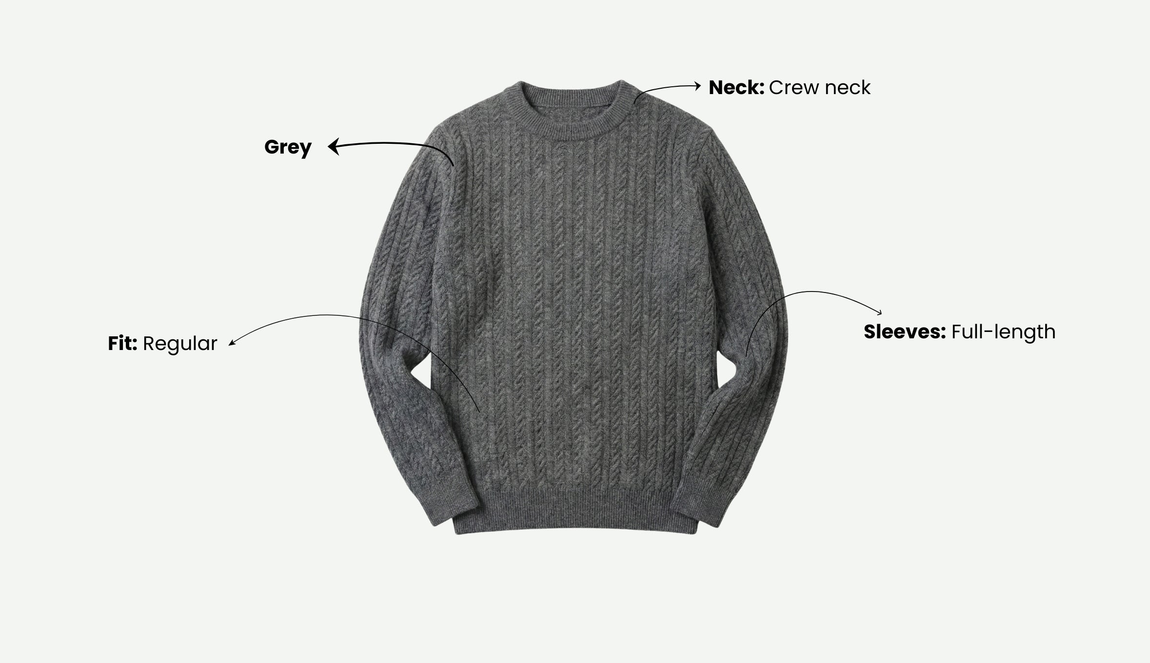 Cable Knit Sweater in Grey