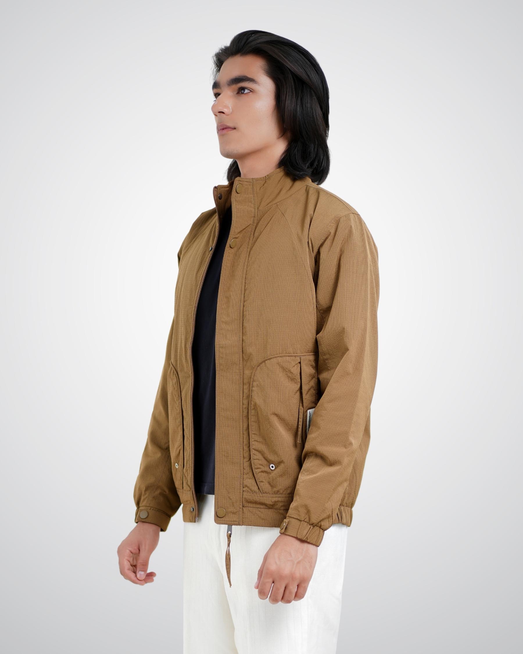 Bomber Jacket in Dark Sand