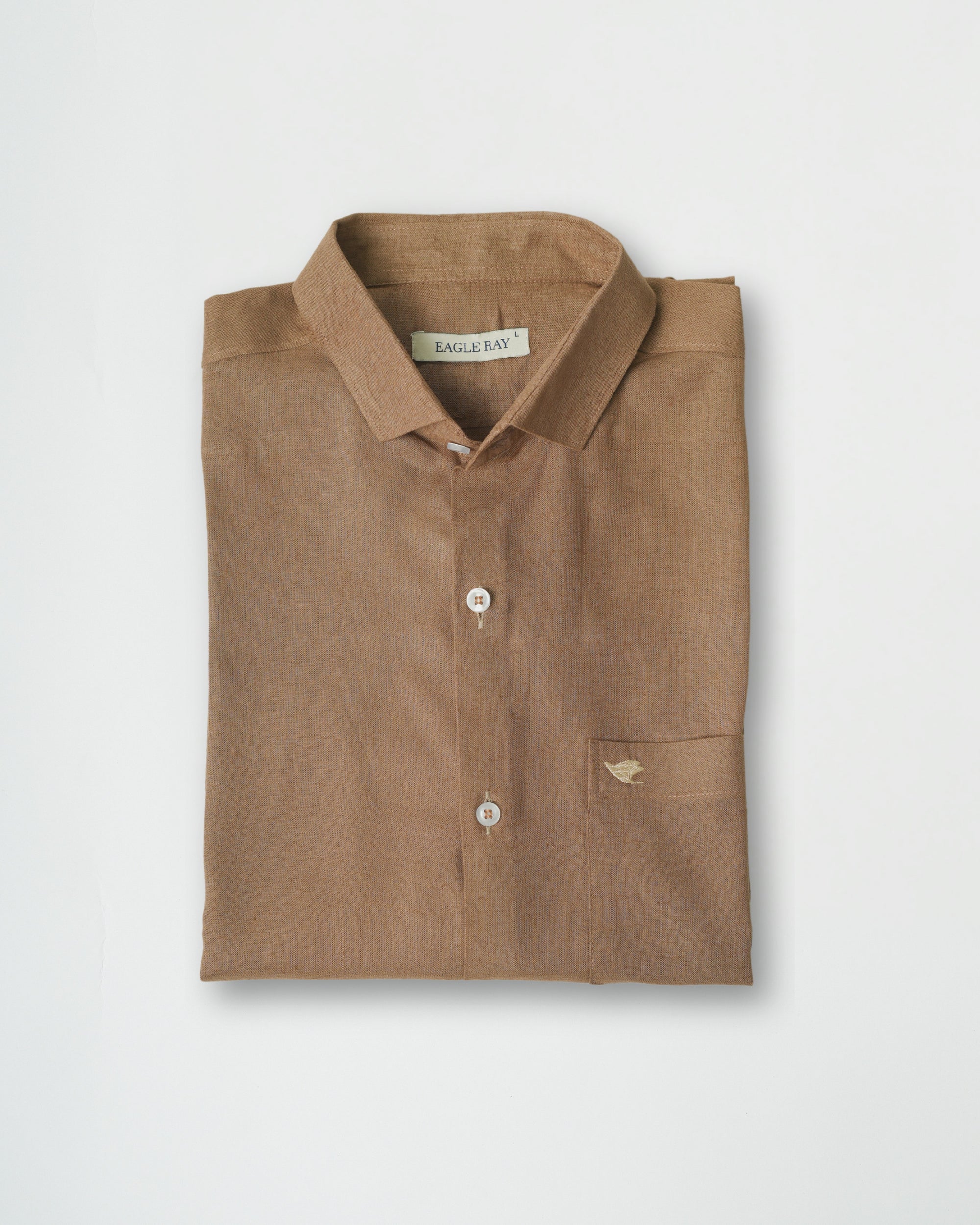 Mocha Brown Viscose Linen Shirt