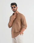 Mocha Brown Viscose Linen Shirt