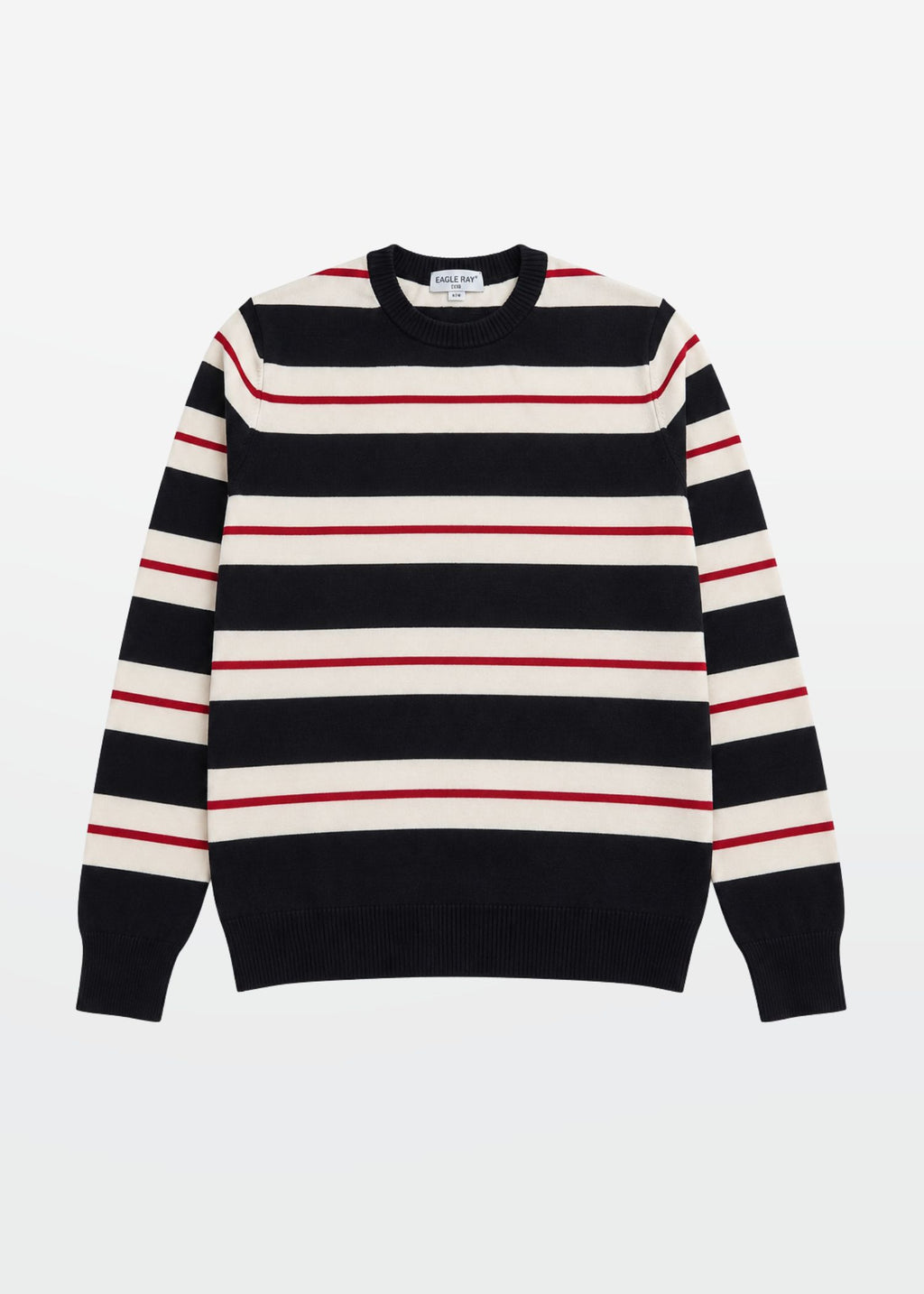 Full Sleeve Tee in Black Ivory Red — Men's Knit T-Shirt | Eagle Ray