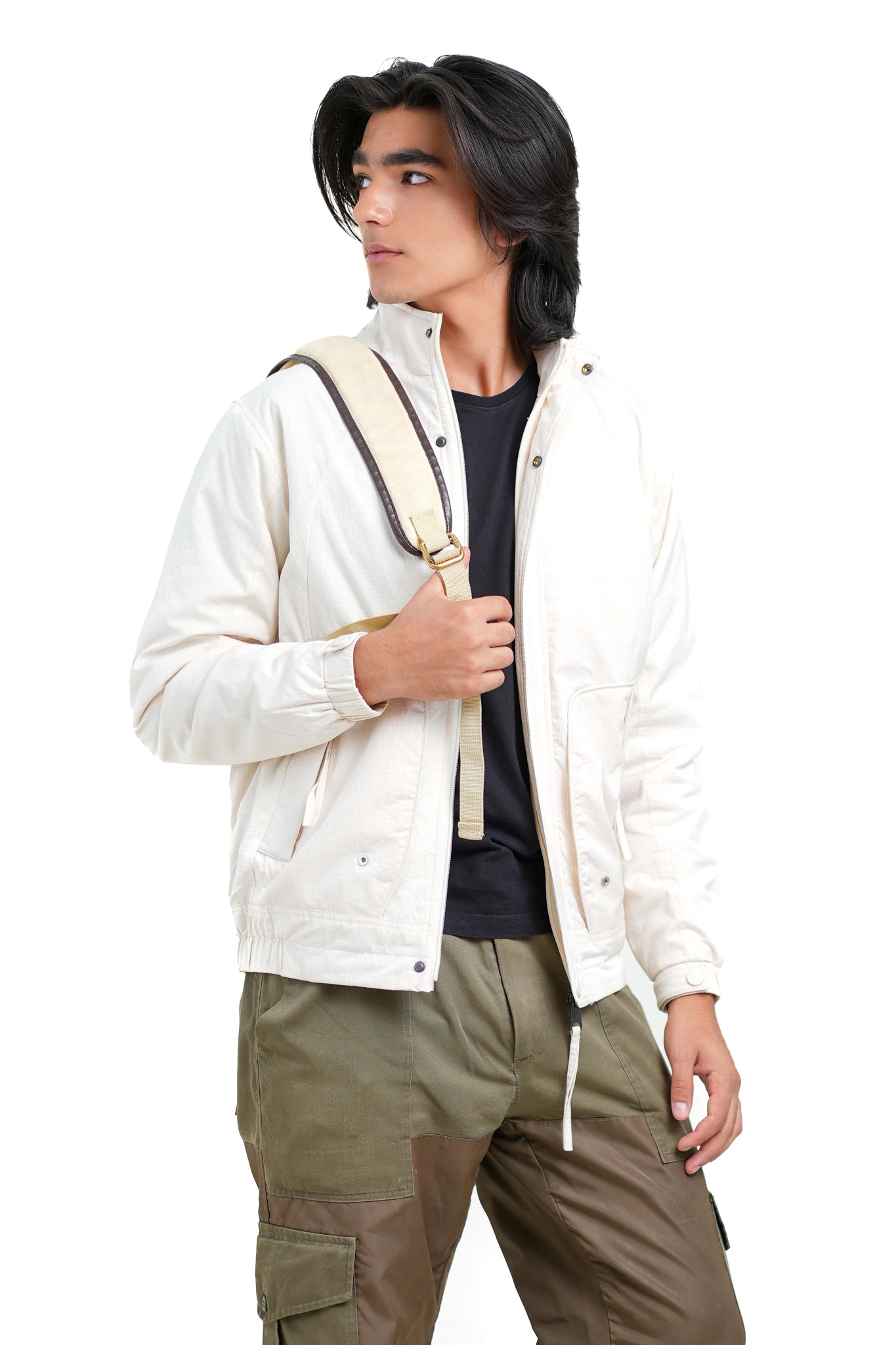 Bomber Jacket in Off White