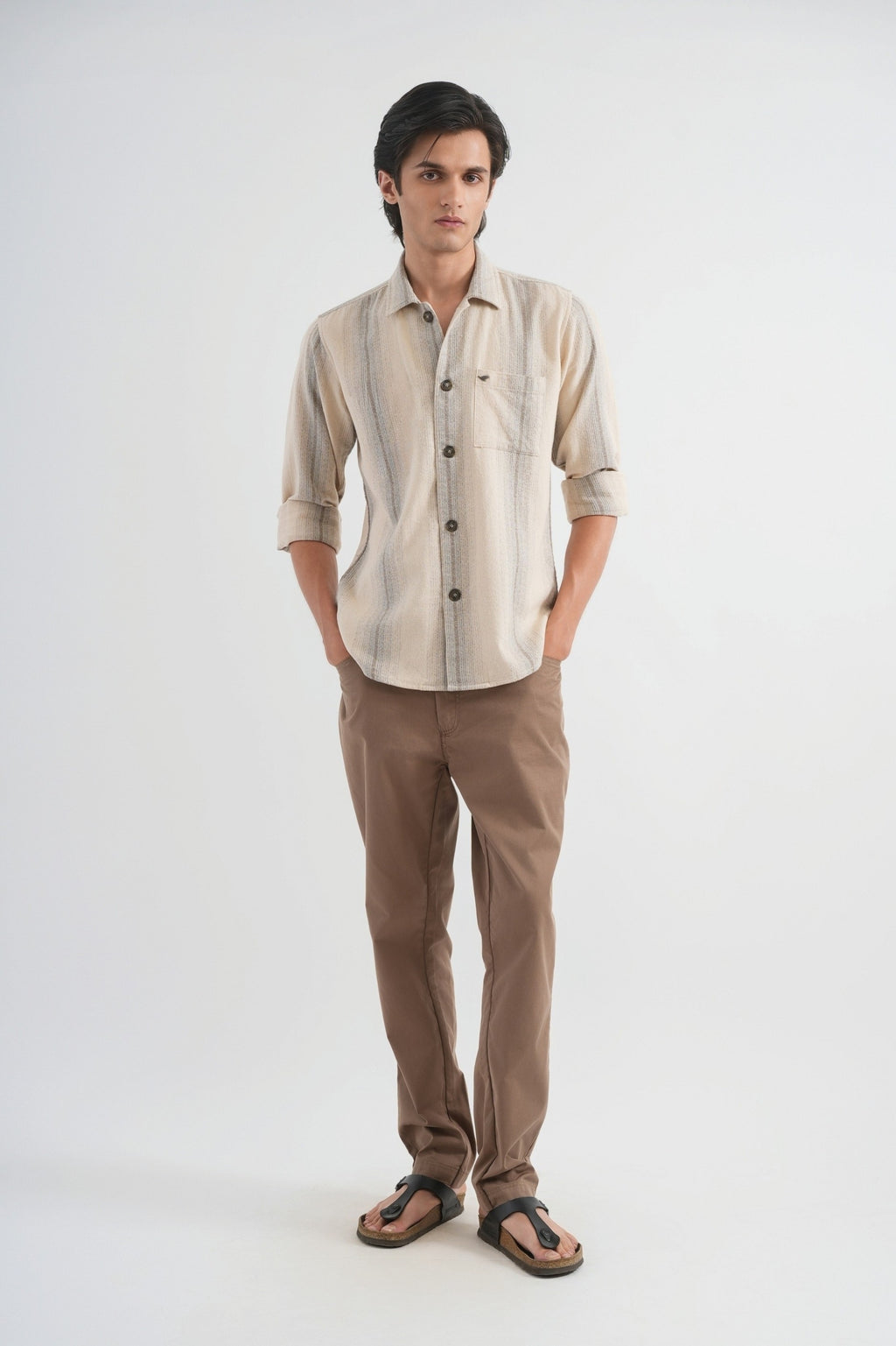 Beige Striped Shirt