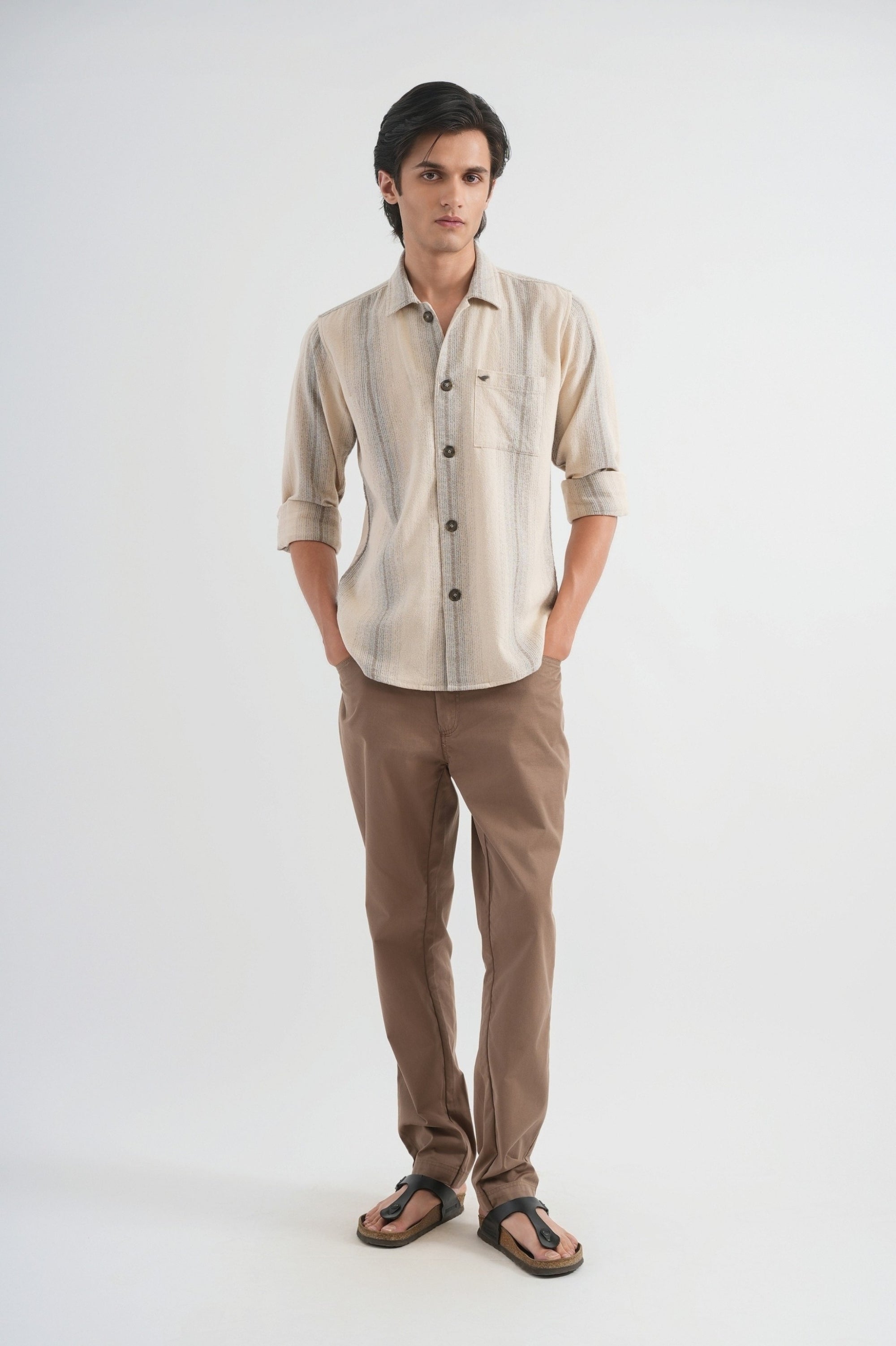 Beige Striped Shirt