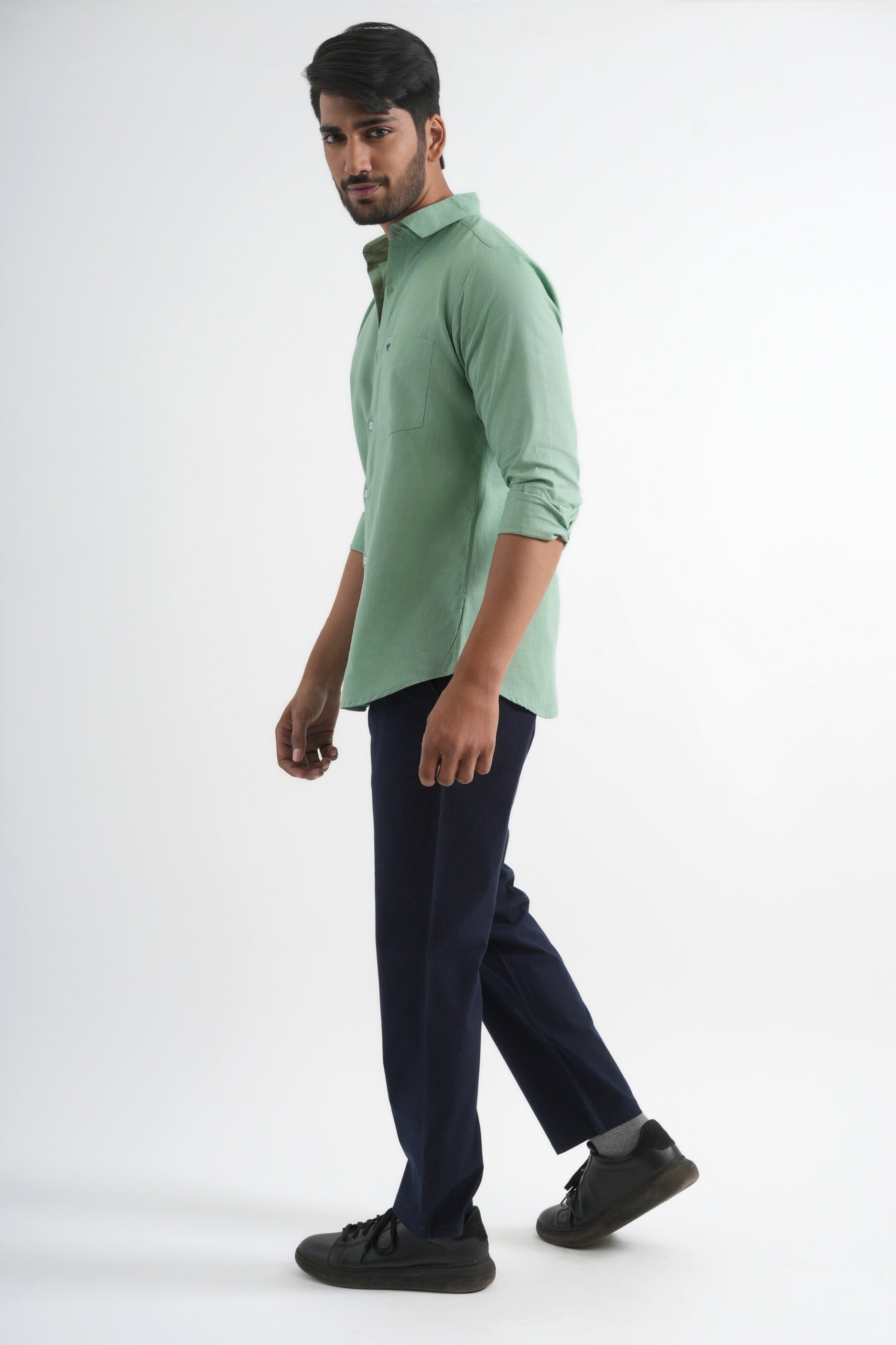 Cactus Green Lyocell Linen Shirt