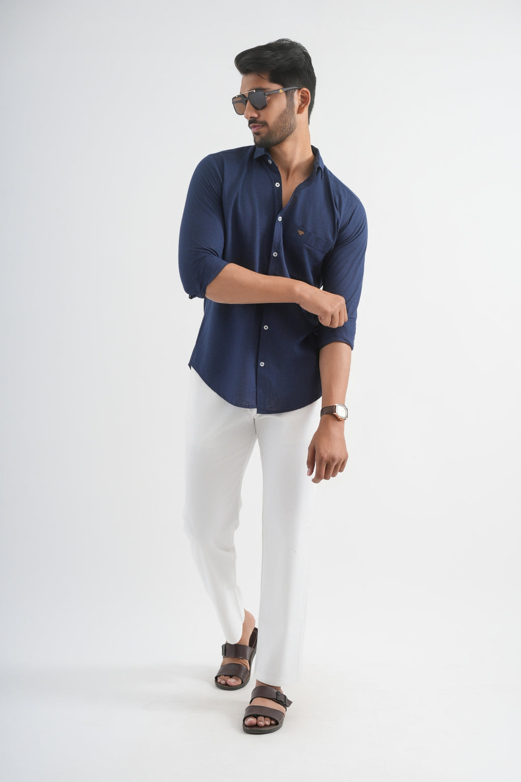 Rhino Blue Lyocell Linen Shirt