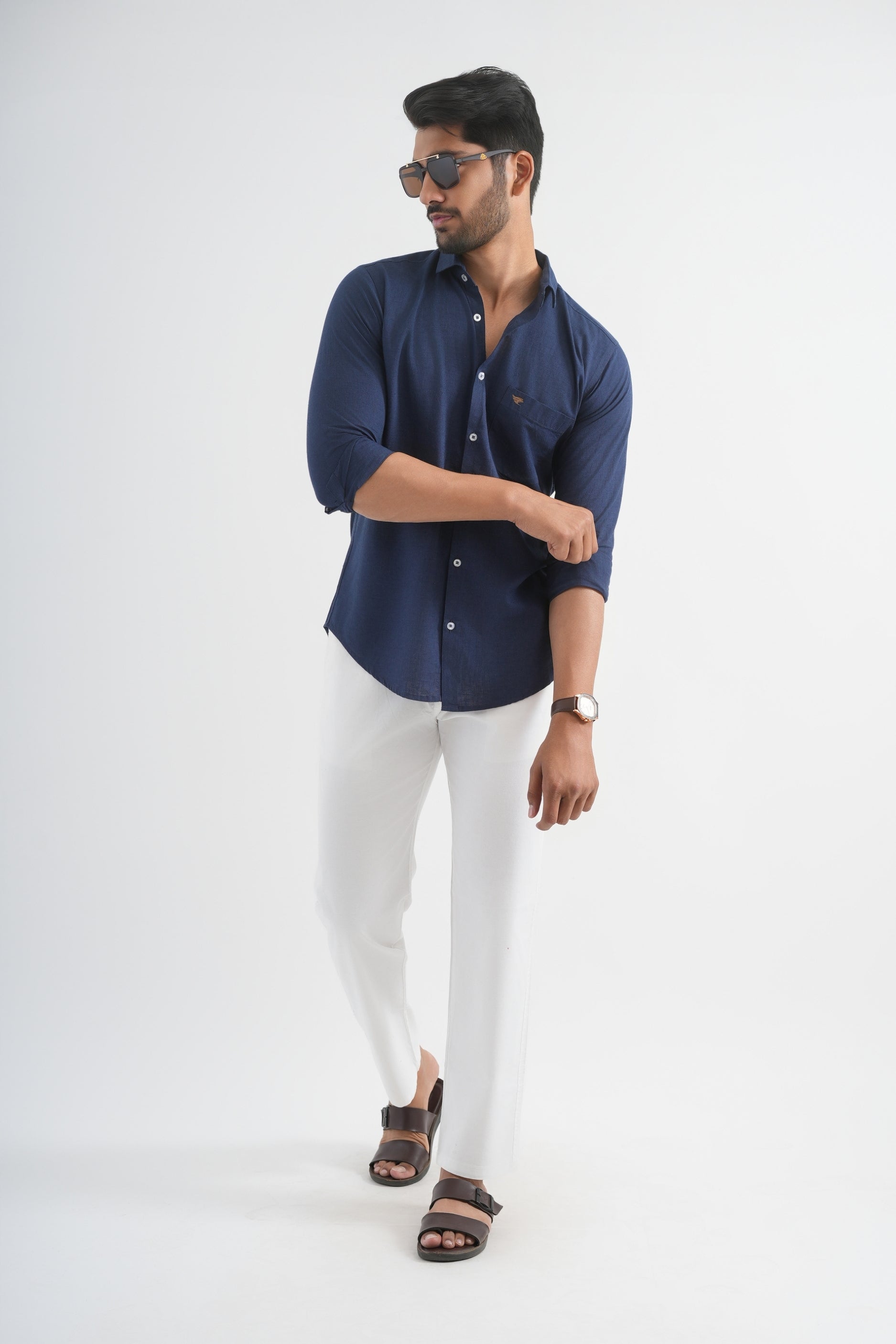 Rhino Blue Lyocell Linen Shirt