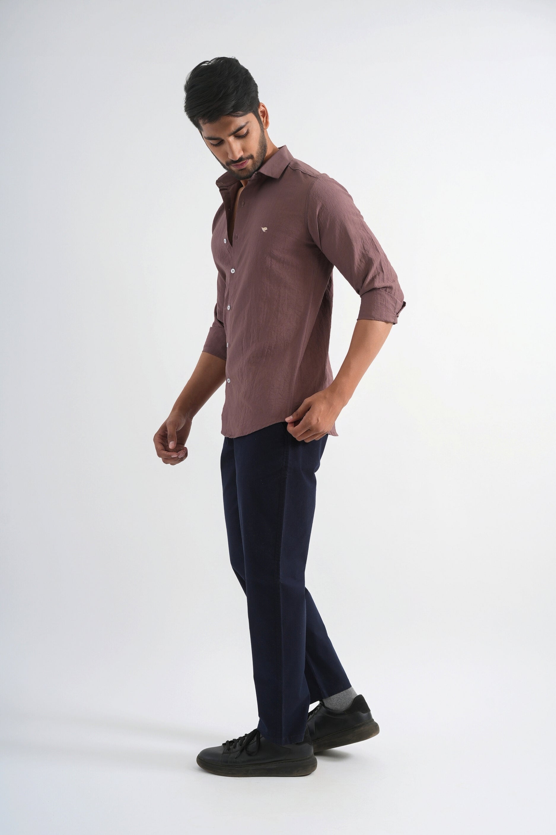 Rose Taupe Crushed Cotton Shirt