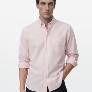 Blush Pink Pinstripe Oxford Shirt