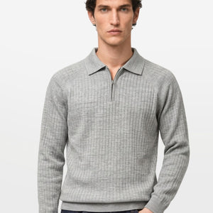 Core Zip Polo In Grey