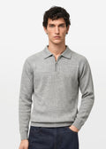 Core Zip Polo In Grey