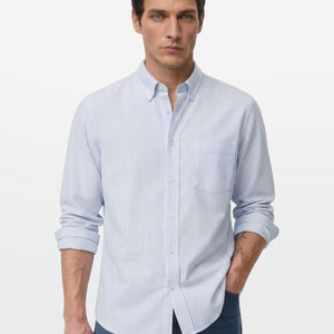 Sky Blue Pinstripe Oxford Shirt