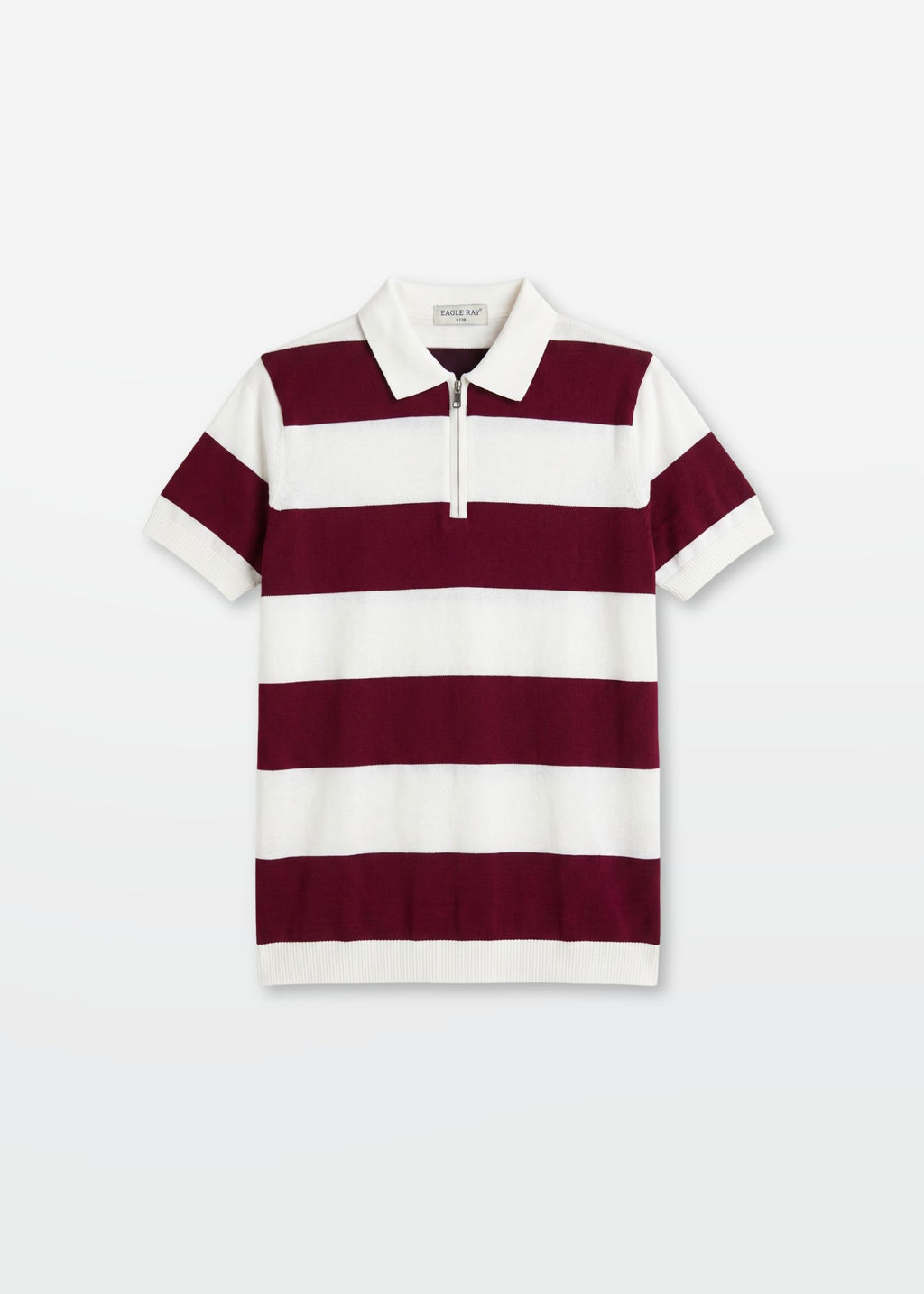 Block Zip Polo in Maroon — Men's Zip Polo Shirt | Eagle Ray