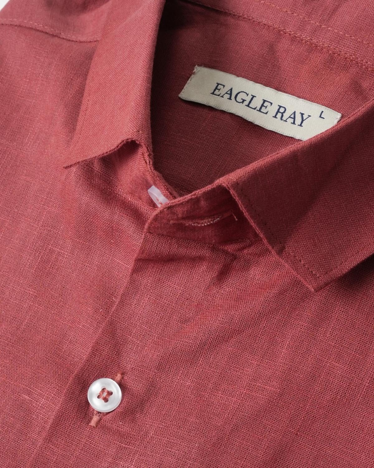 Dark Pink Lyocell Linen Shirt