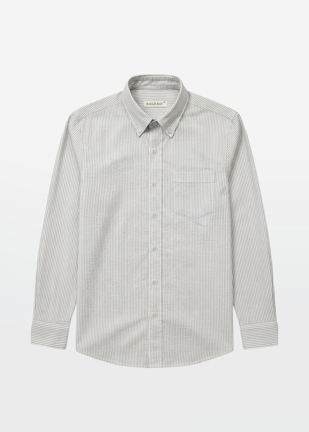 Pinstripe Oxford in Ash Grey — Men's Oxford Cotton Shirt | Eagle Ray