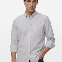Ash Grey Pinstripe Oxford Shirt
