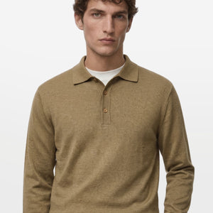 Luxe Polo in Dark Camel