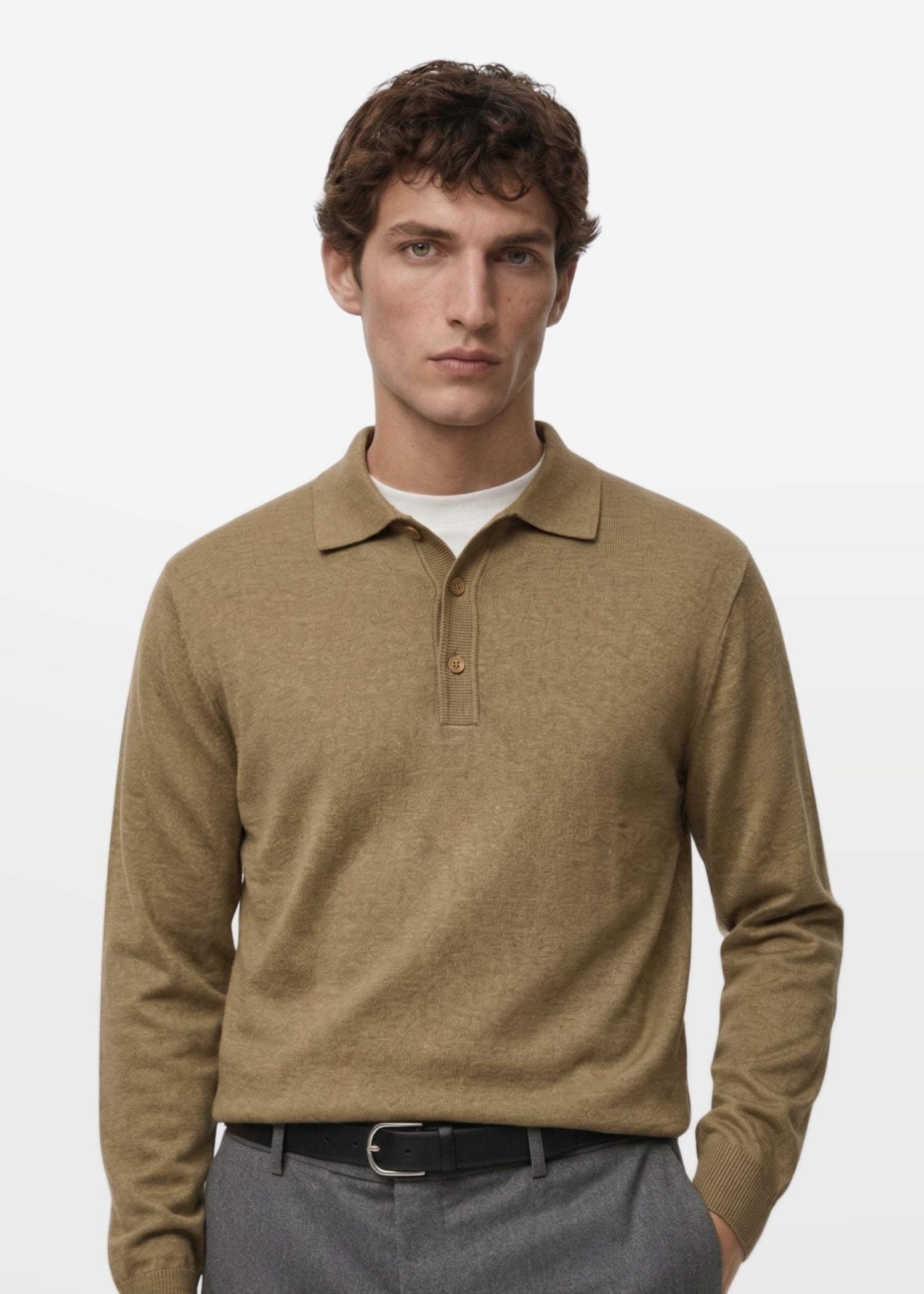 Luxe Polo in Dark Camel
