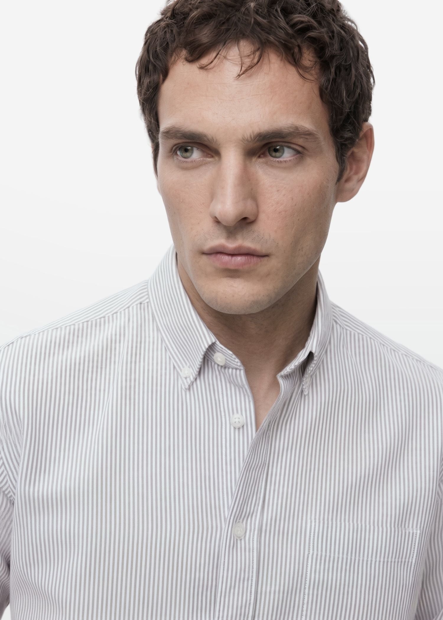 Ash Grey Pinstripe Oxford Shirt