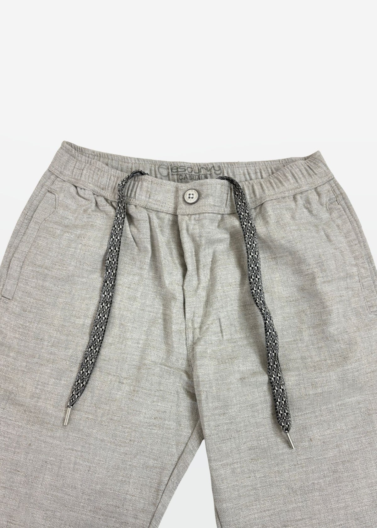 Escurvy Grey Linen Blend Drawstring Pant