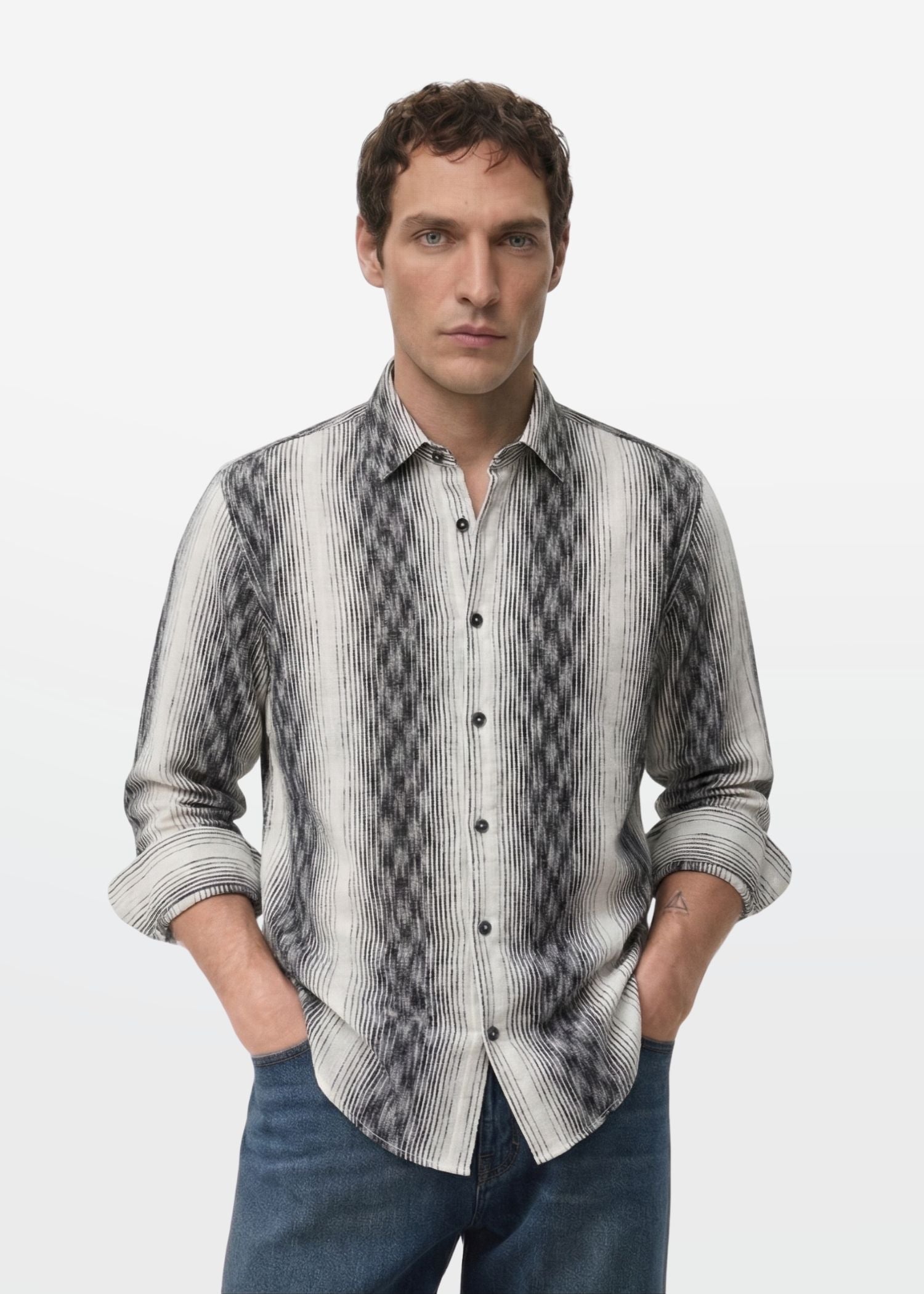 Midnight Ikat Stripe Shirt