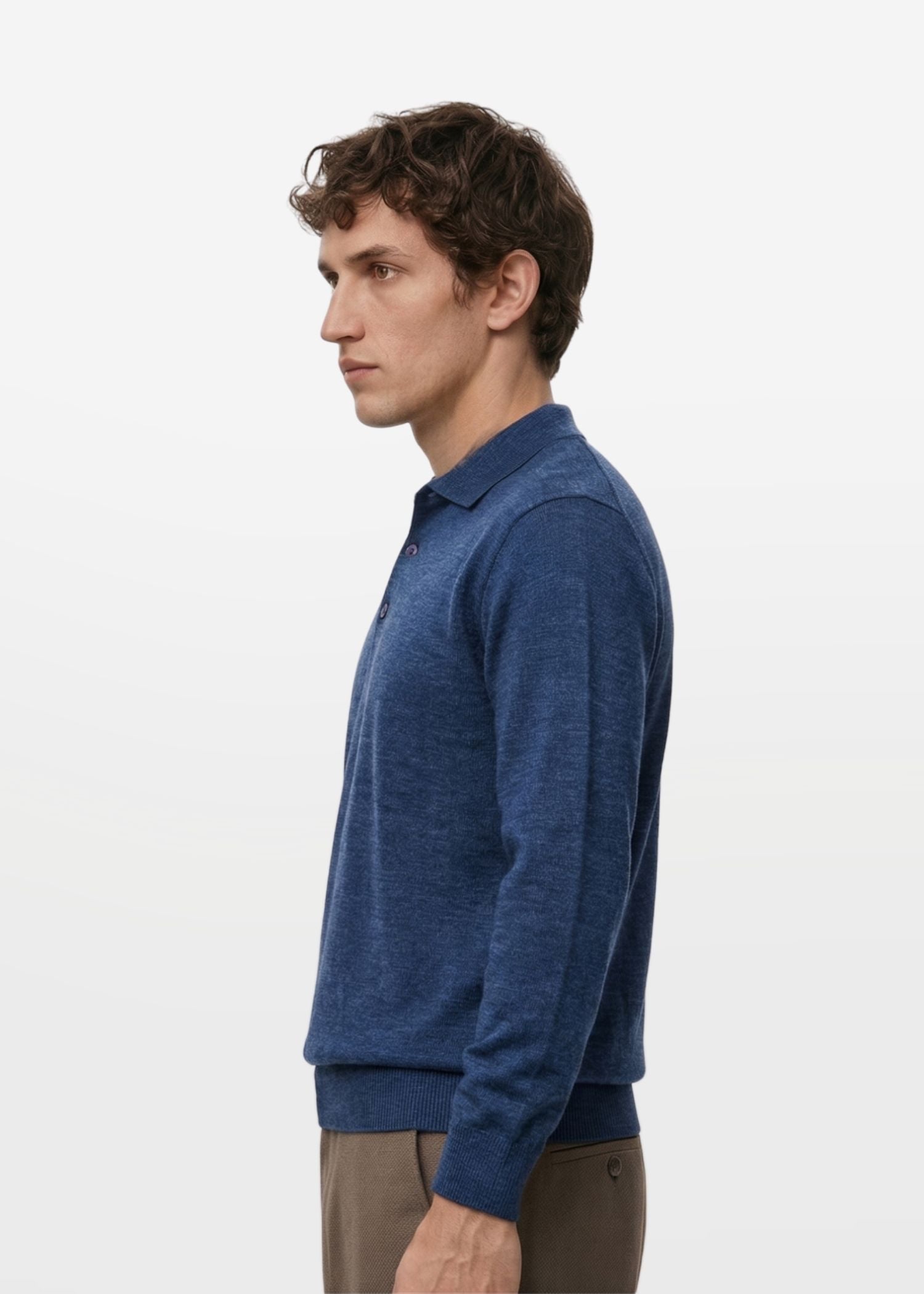 Luxe Polo In Mid Blue